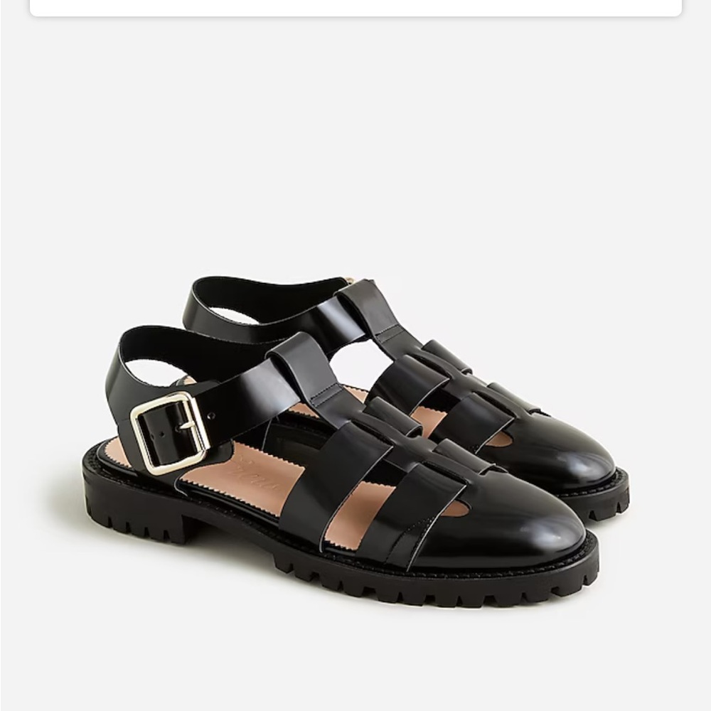 J Crew fisherman lug Black Strappy Sandals